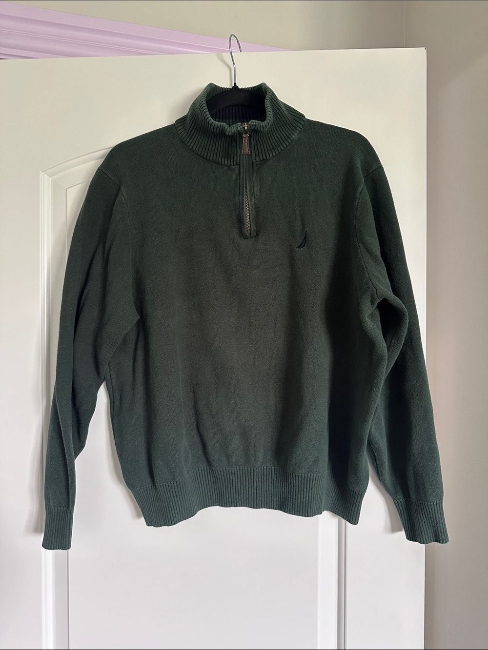 Nautica Forest Green Half-Zip Pullover Sweater